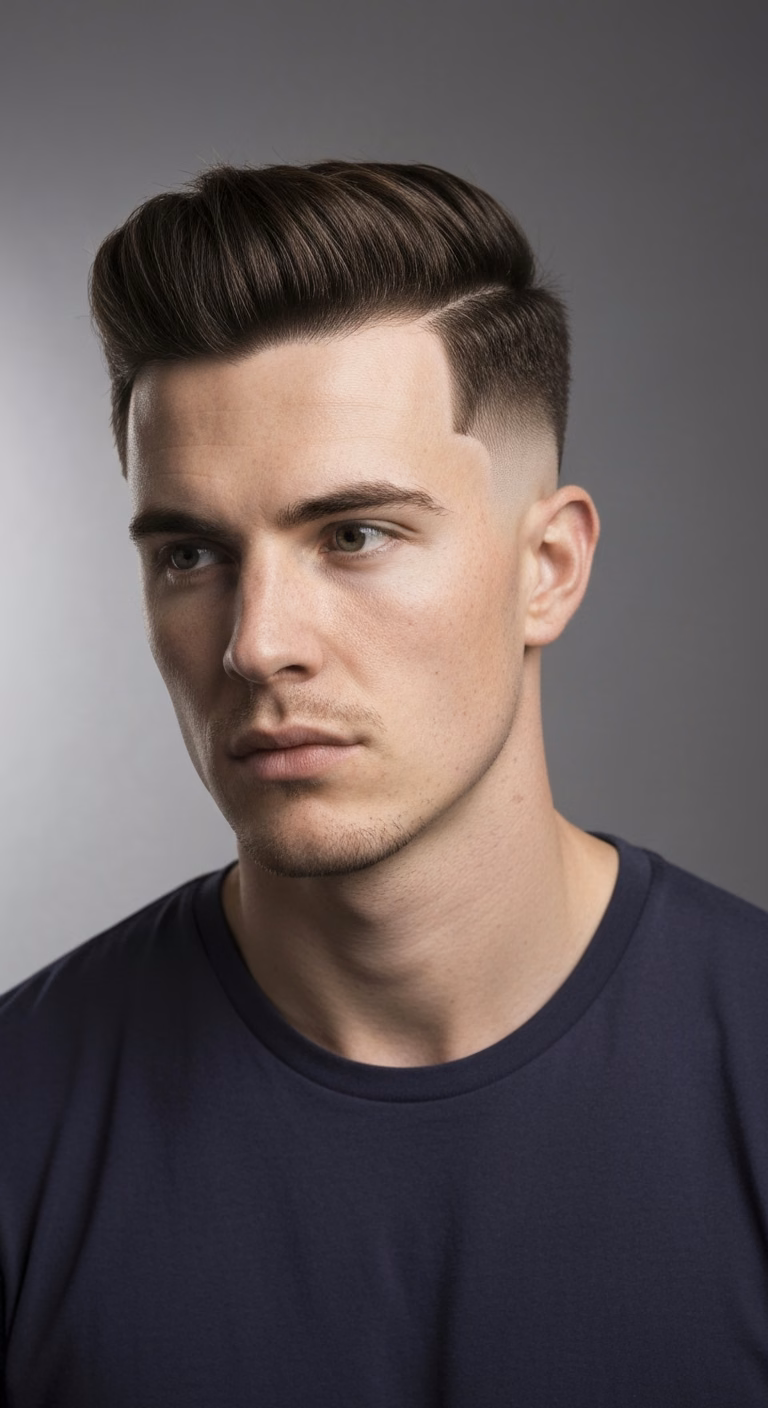 Temple Fade Modern Mullet