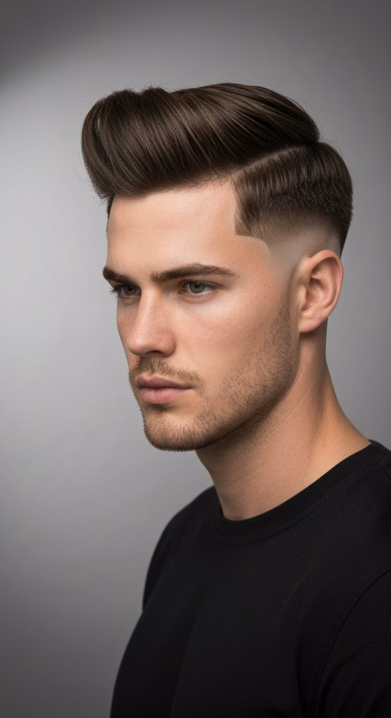 Temple Fade Quiff - Temple Fade Haircuts for Men