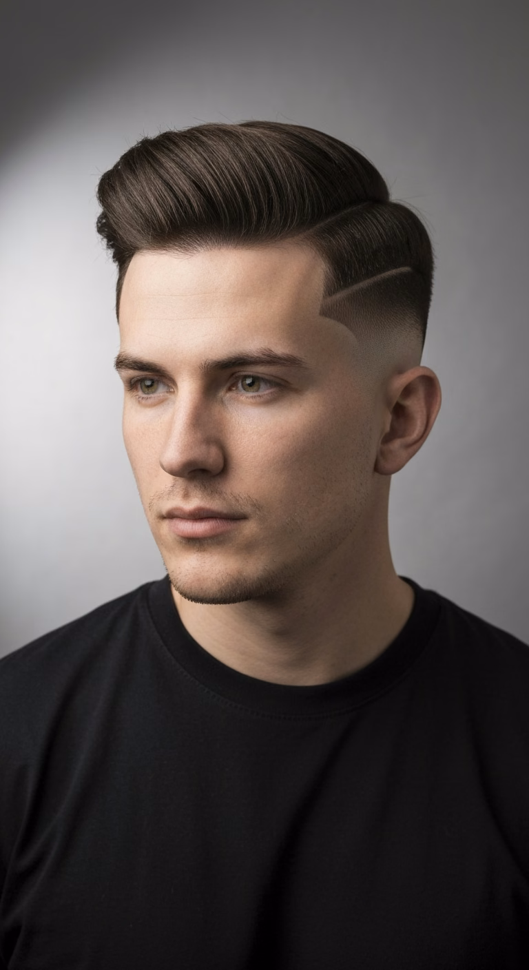Temple Fade with Hair Design