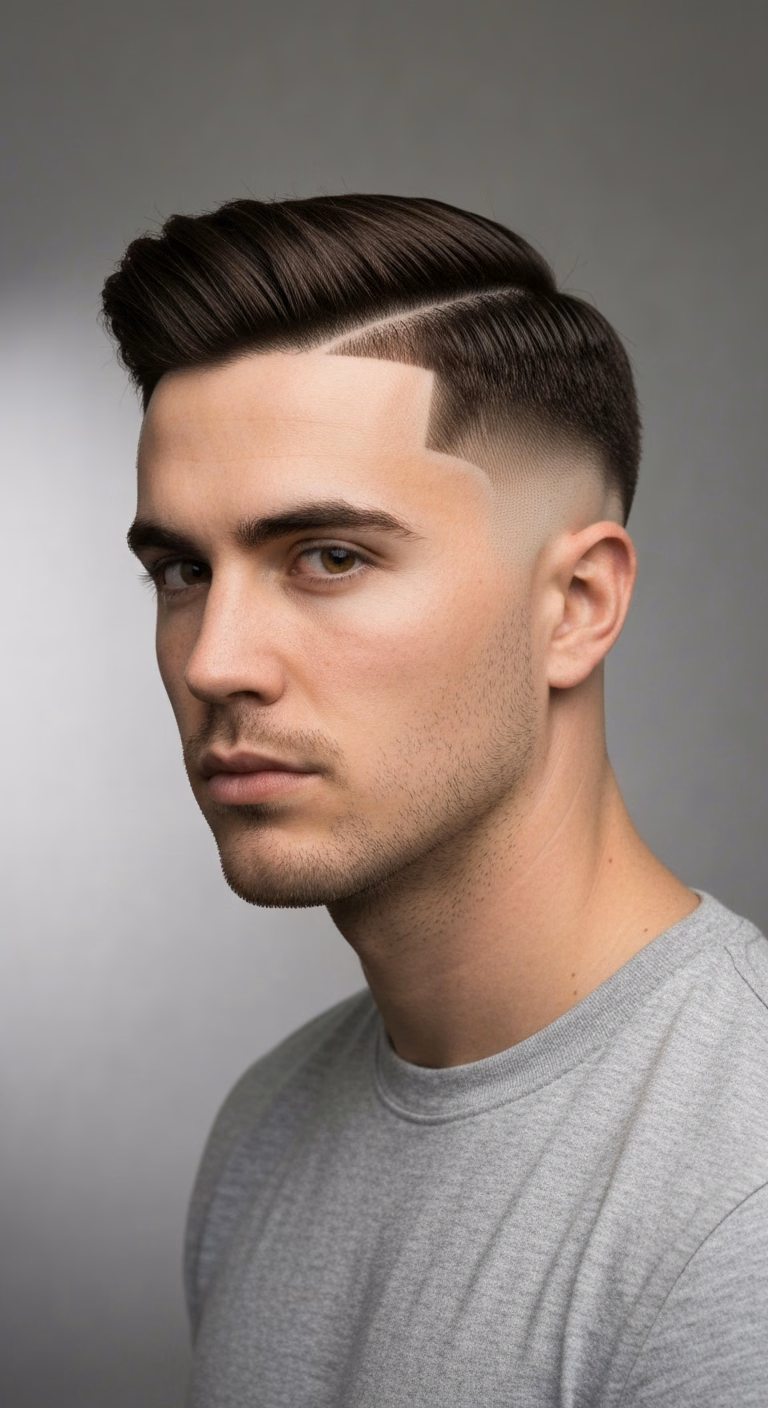 Temple Fade with Line-Up - Temple Fade Haircuts for Men