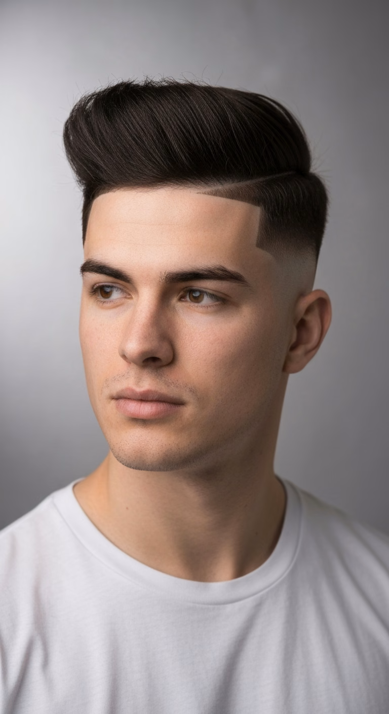 Temple Fade with Thick Hair