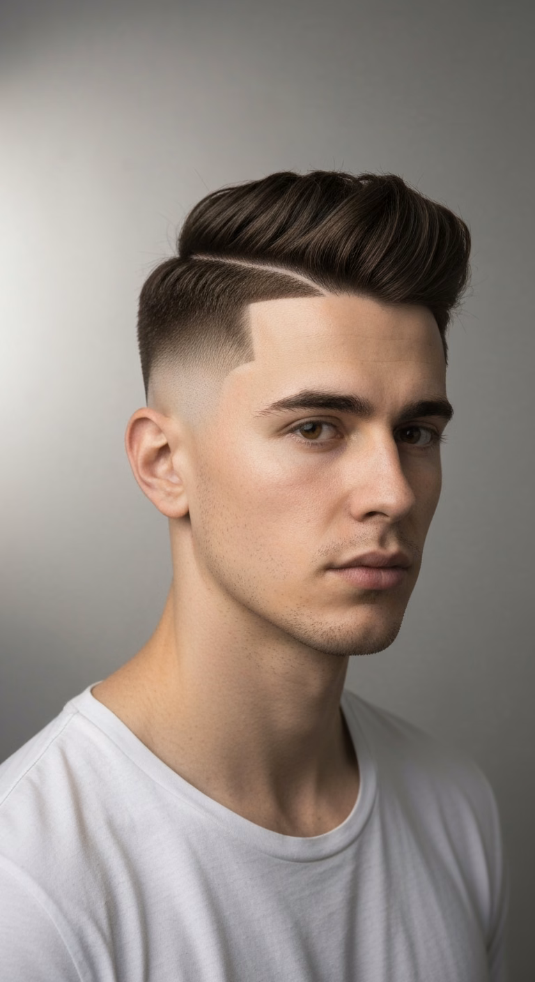 Textured Crop Temple Fade