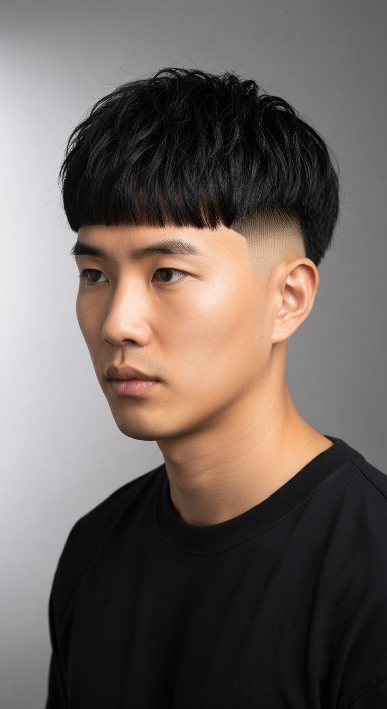 Wide Fringe Textured Taper — for men with long or rectangular face shapes in 2026