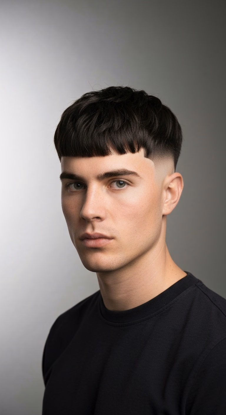 Two Block Textured Fringe — two block haircut for men in 2026
