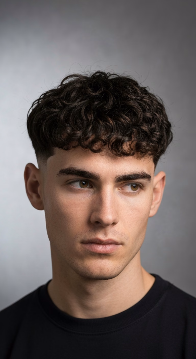 Curly Textured Fringe — curly hairstyle for men in 2026