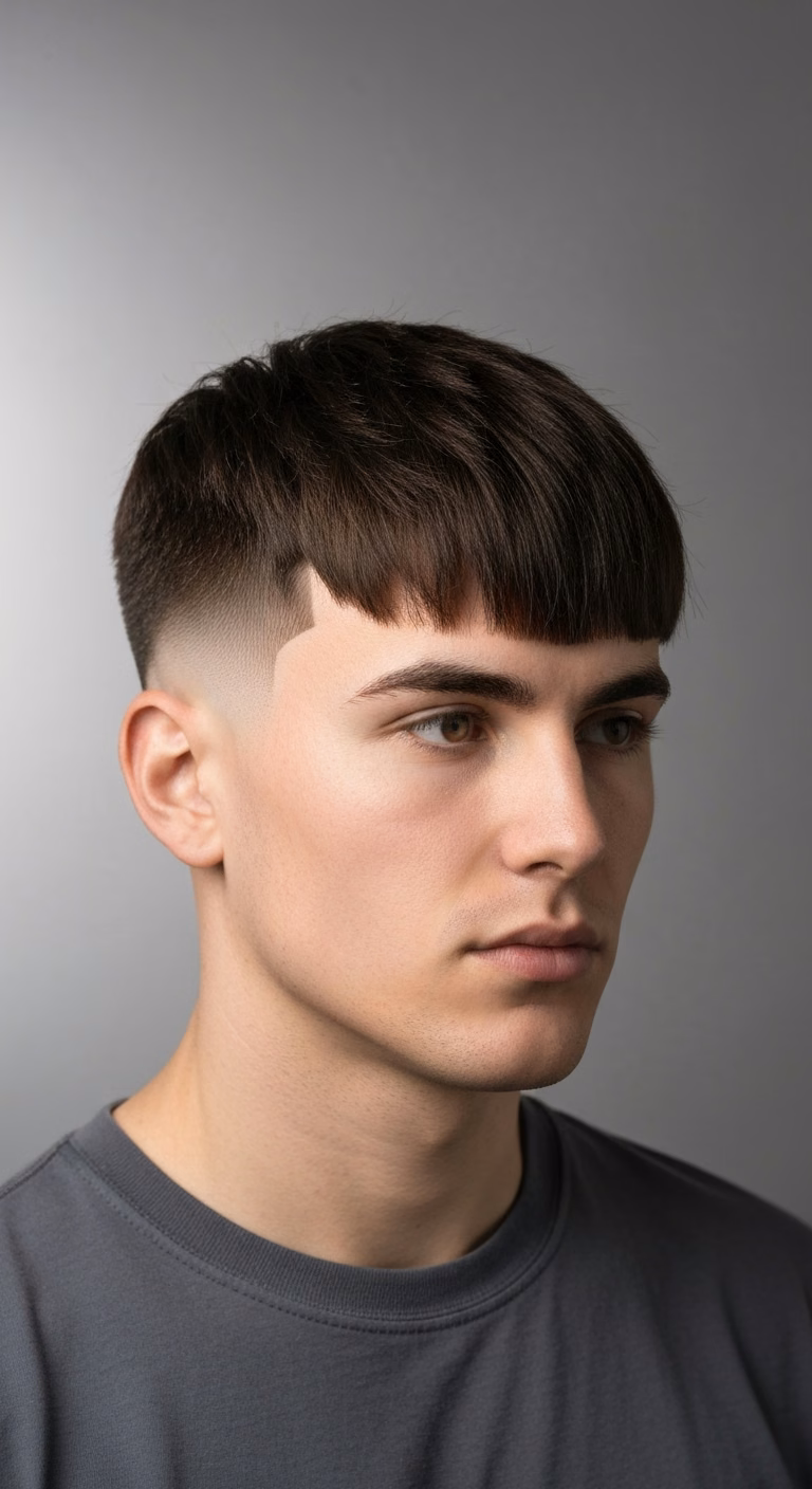 Textured Fringe High Fade — for men with round face shapes in 2026