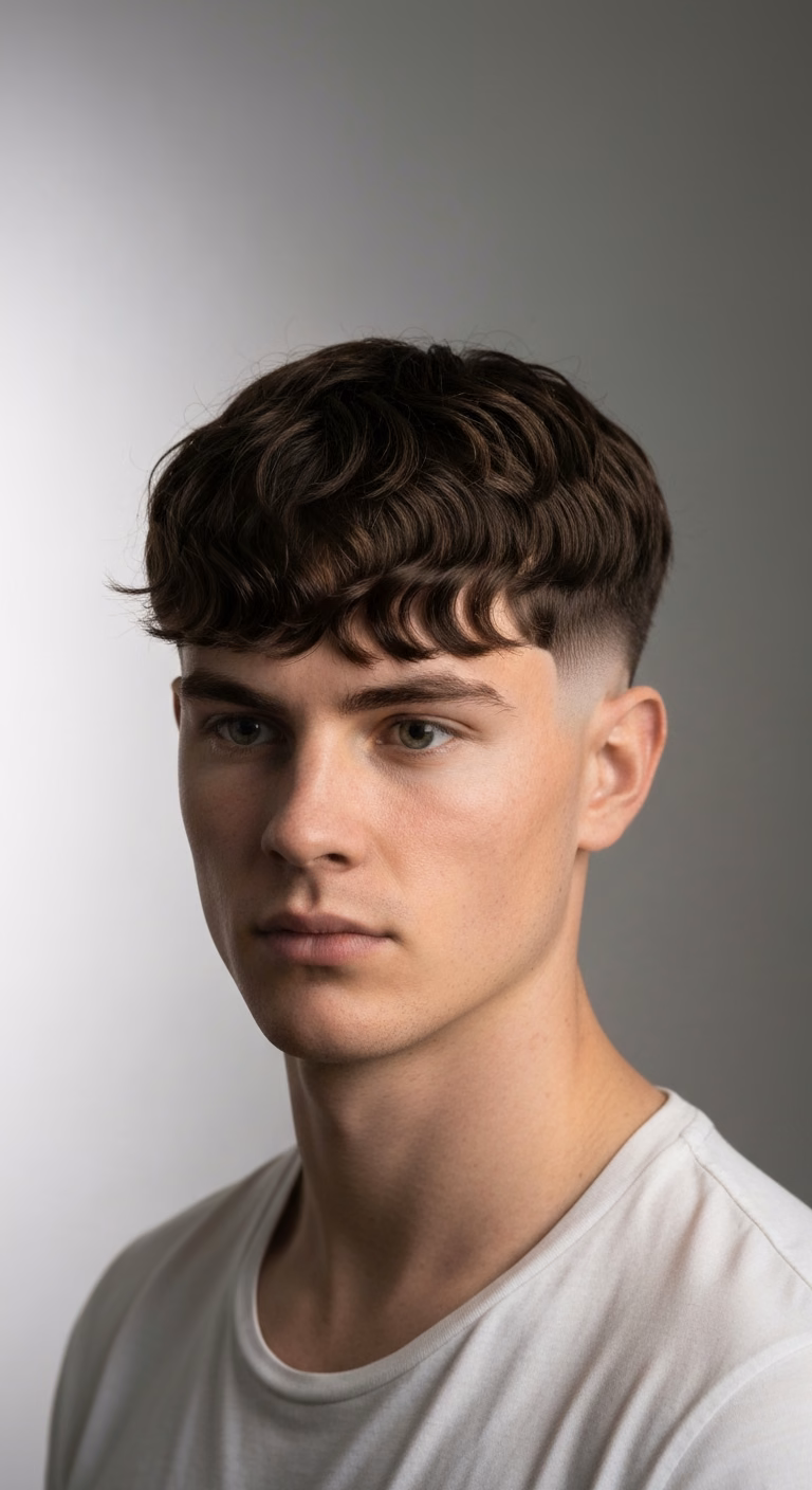 Textured Forward Fringe Crop Hide — for men experiencing hair loss or thinning in 2026