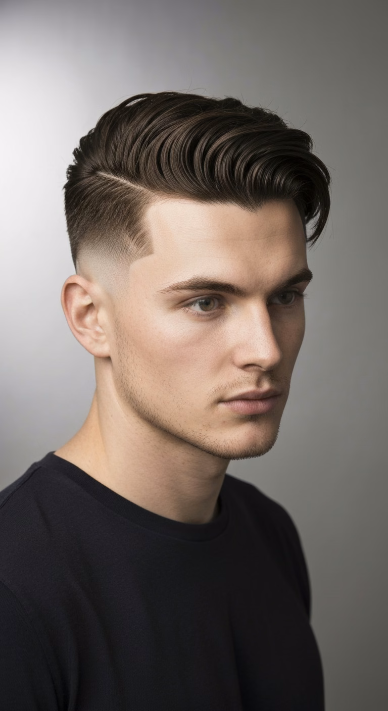 Textured Slicked-Back Undercut
