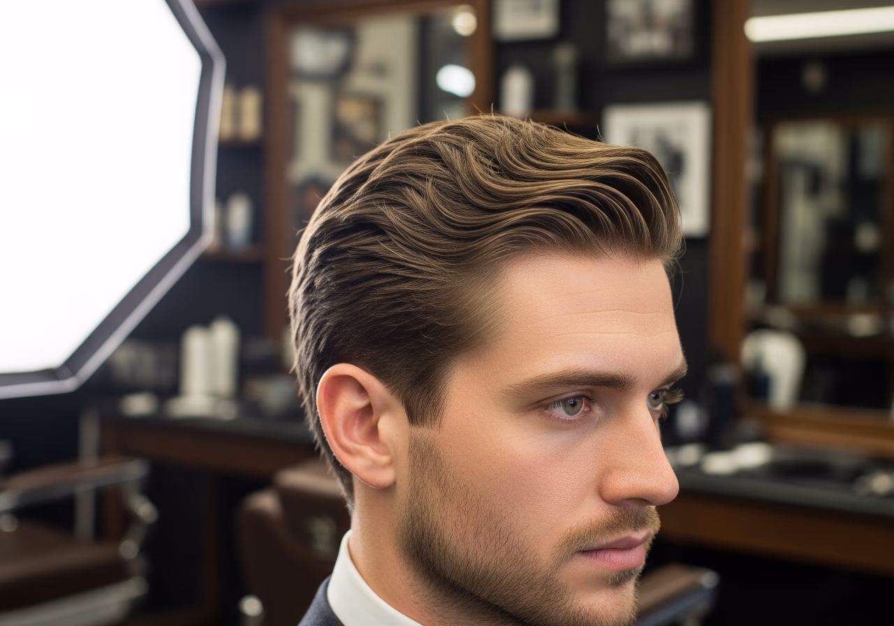 Polished Wavy Side Part — for men with wavy hair in 2026