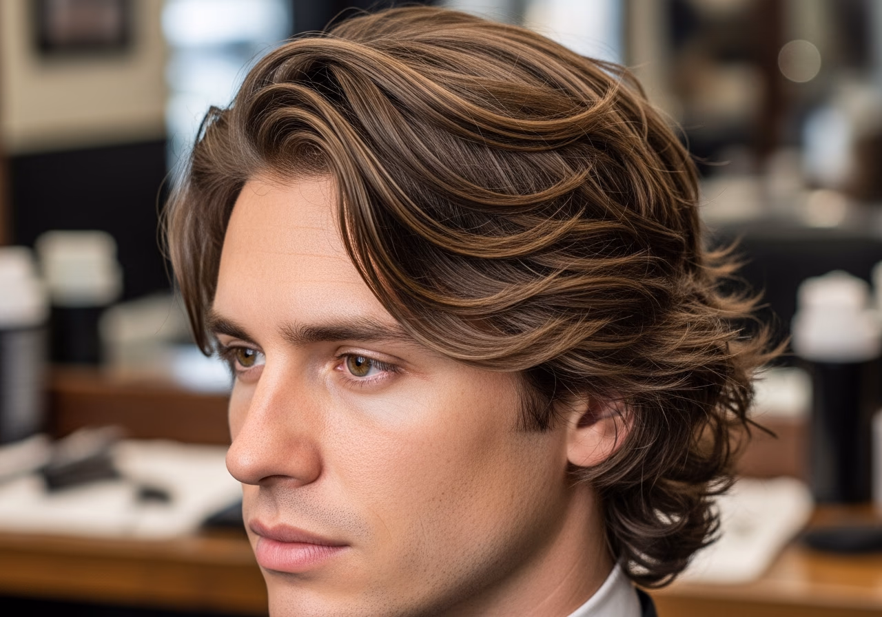 Wavy Feathered Layers — for men with wavy hair in 2026
