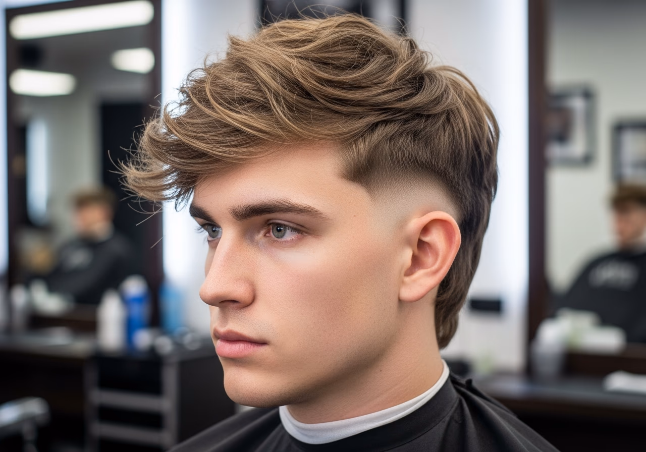 Wolf Cut Mid Fade — wolf cut for men in 2026