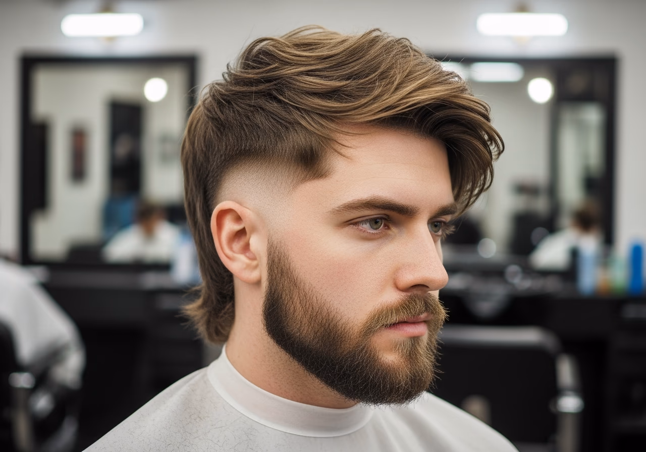 Wolf Cut with Beard — wolf cut for men in 2026