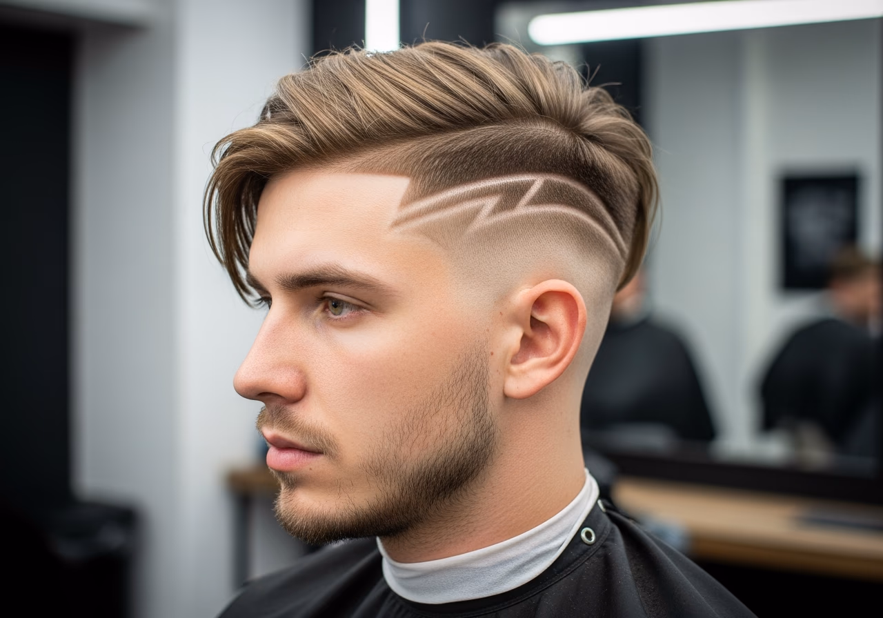 Wolf Cut with Design — wolf cut for men in 2026