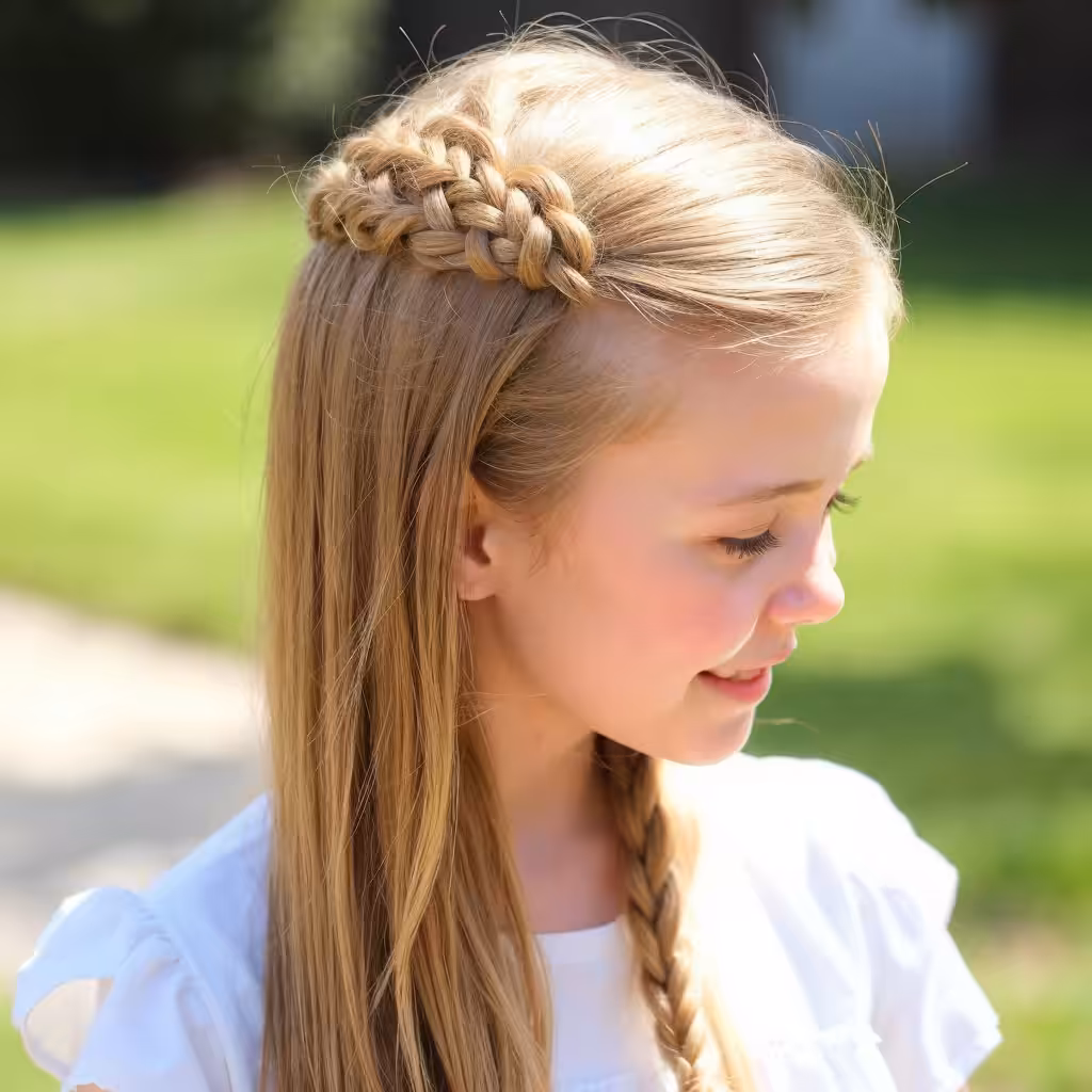 3 Strand Braid Waterfall Hairstyles for Little Girls