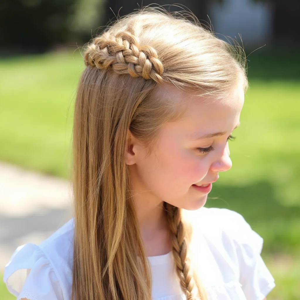 3 Strand Braid Waterfall Hairstyles for Little Girls