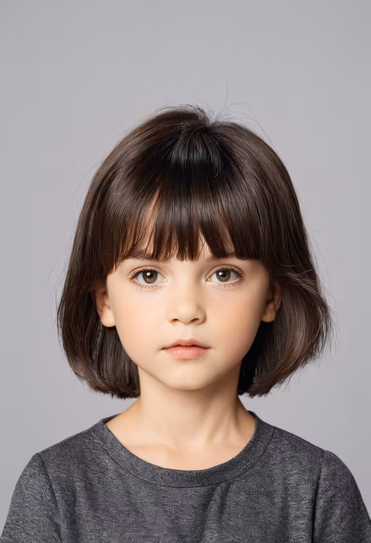 Adorable Bob With Bangs Hairstyles for Little Girls