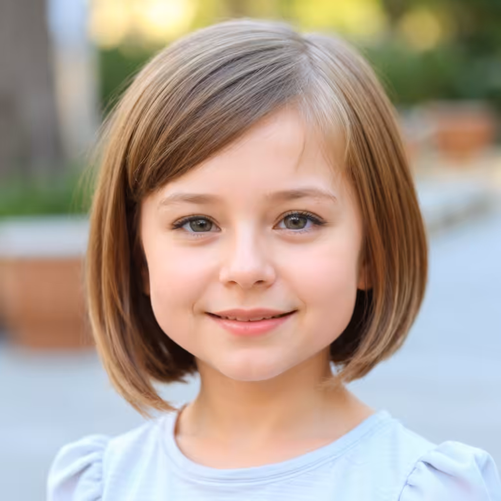 Adorable Bob with Fringe on the Side Hairstyles for Little Girls