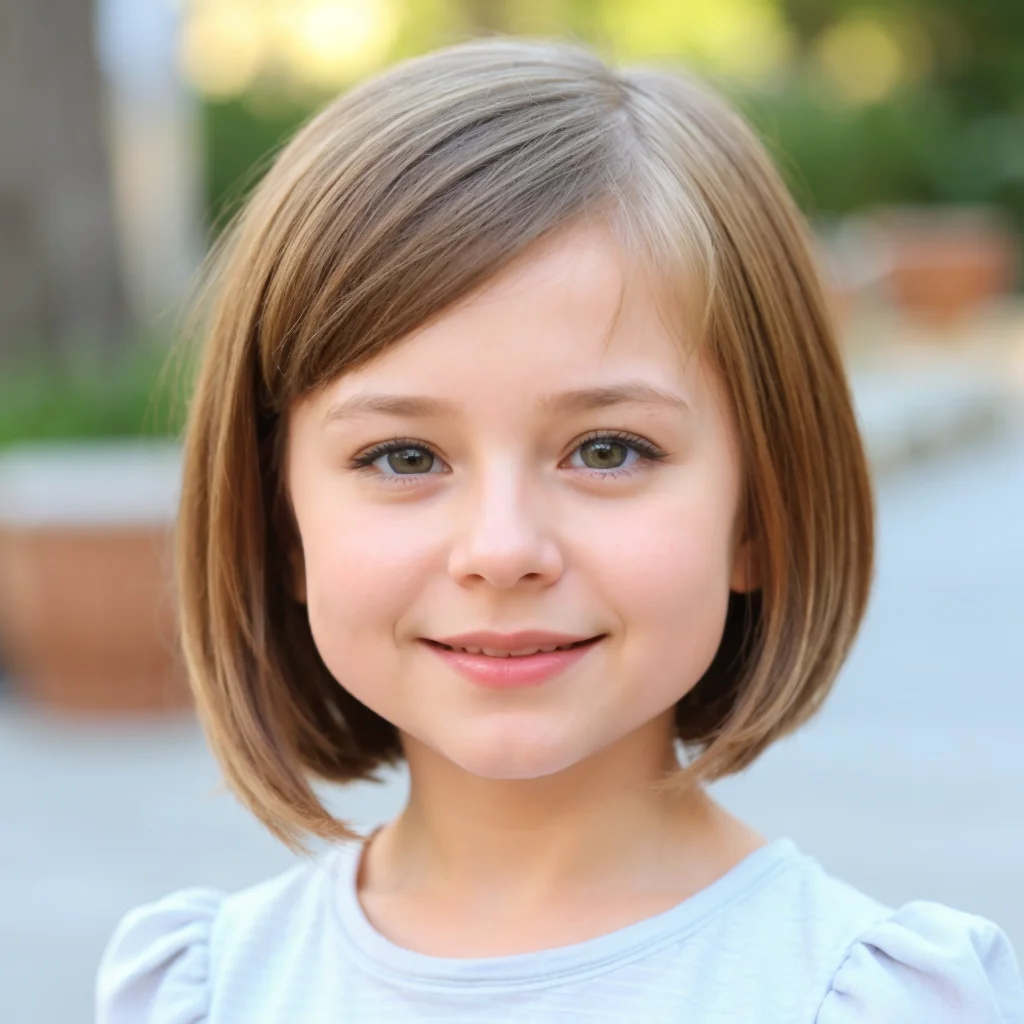 Adorable Bob with Fringe on the Side Hairstyles for Little Girls
