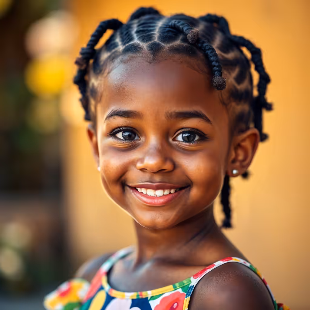 Adorable Curled Cornrows Hairstyles for Little Girls