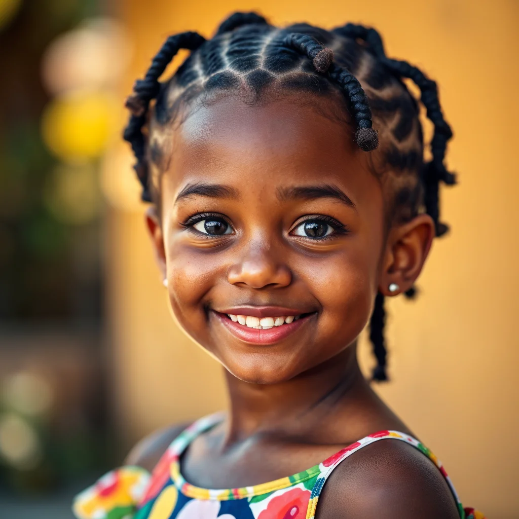 Adorable Curled Cornrows Hairstyles for Little Girls