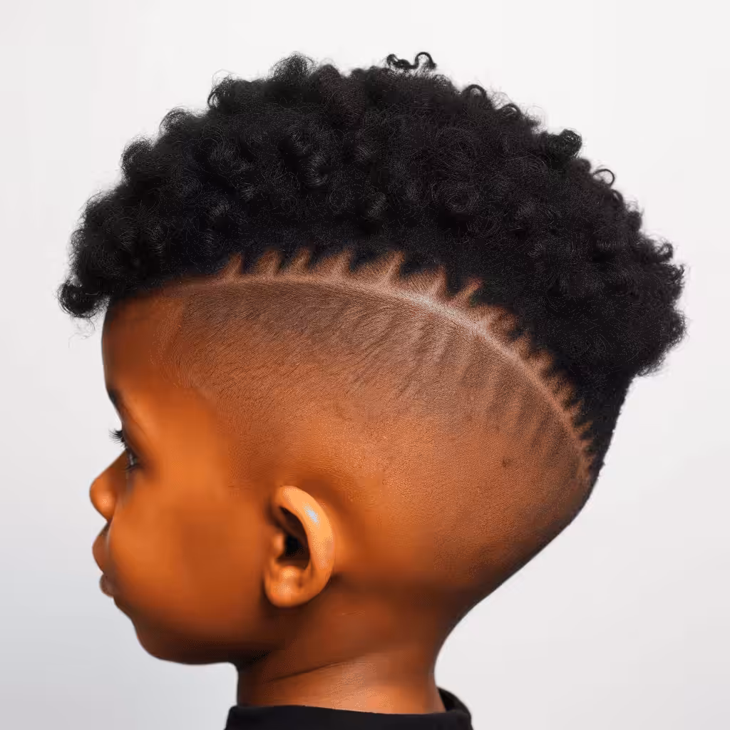 Afro-Textured Mohawk Fade Kids Mohawk