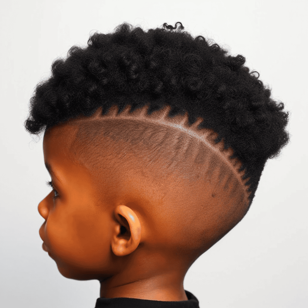 Afro-Textured Mohawk Fade Kids Mohawk