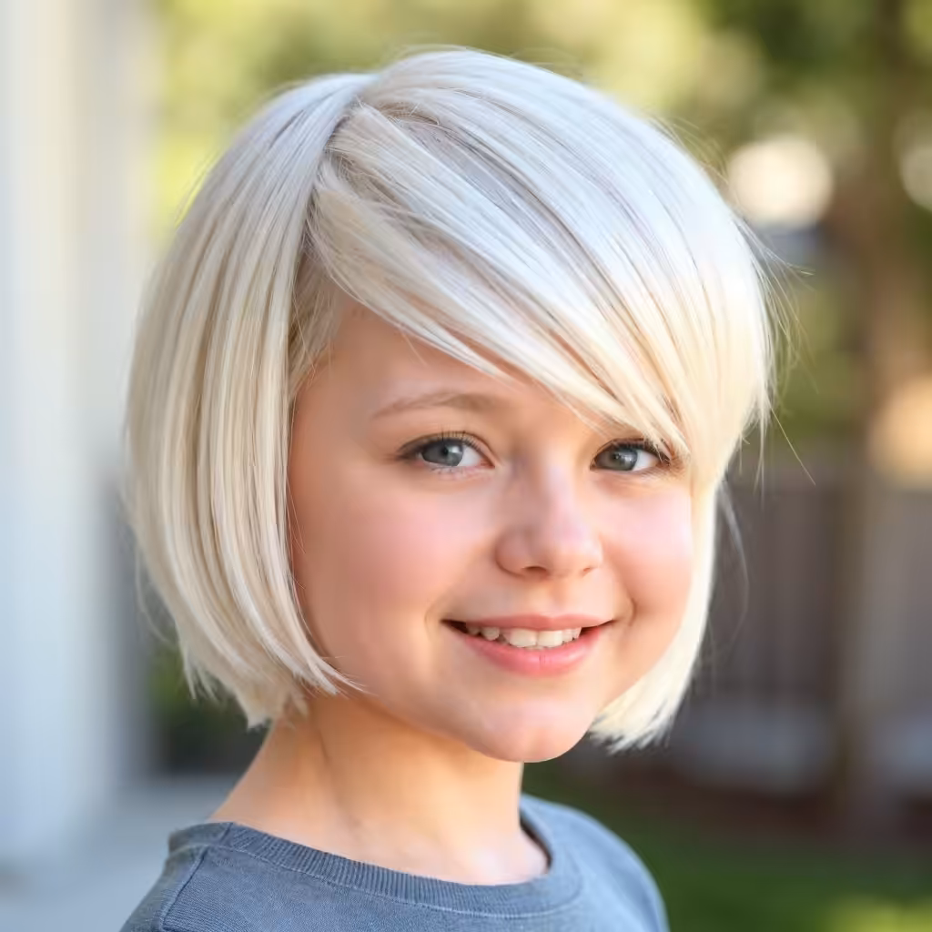 Asymmetrical Bob Hair Cut Baby girl hairstyles