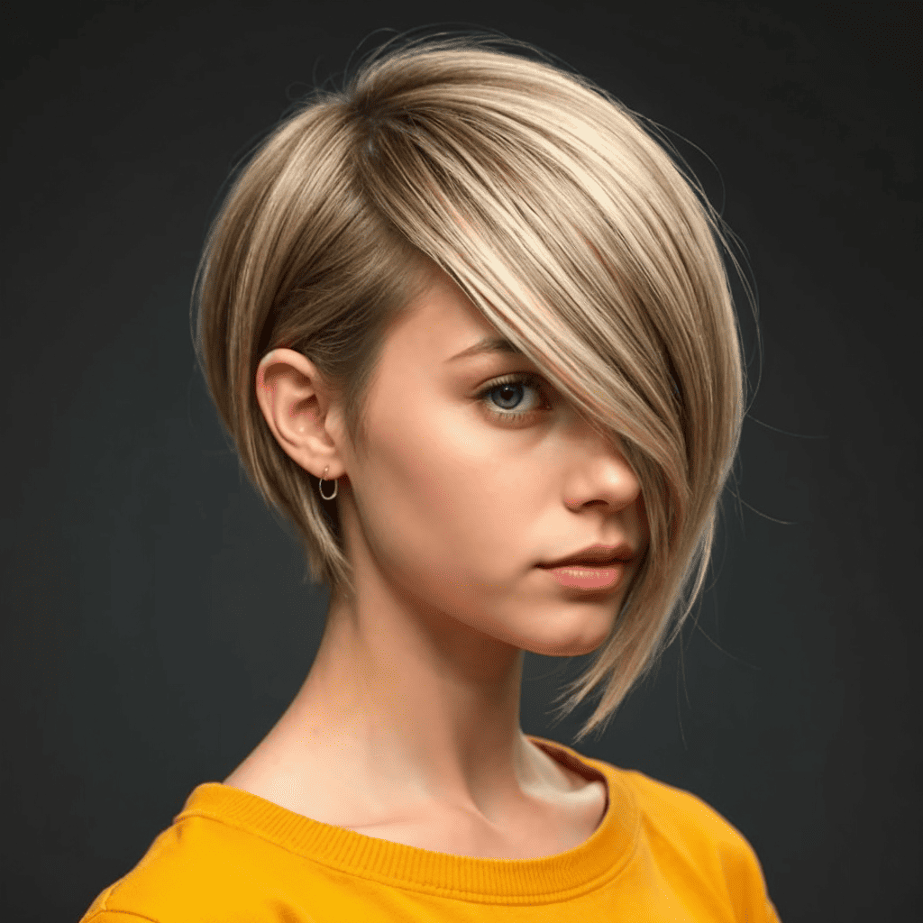 Asymmetrical Highlight Hairstyle Emo hairstyles for girls