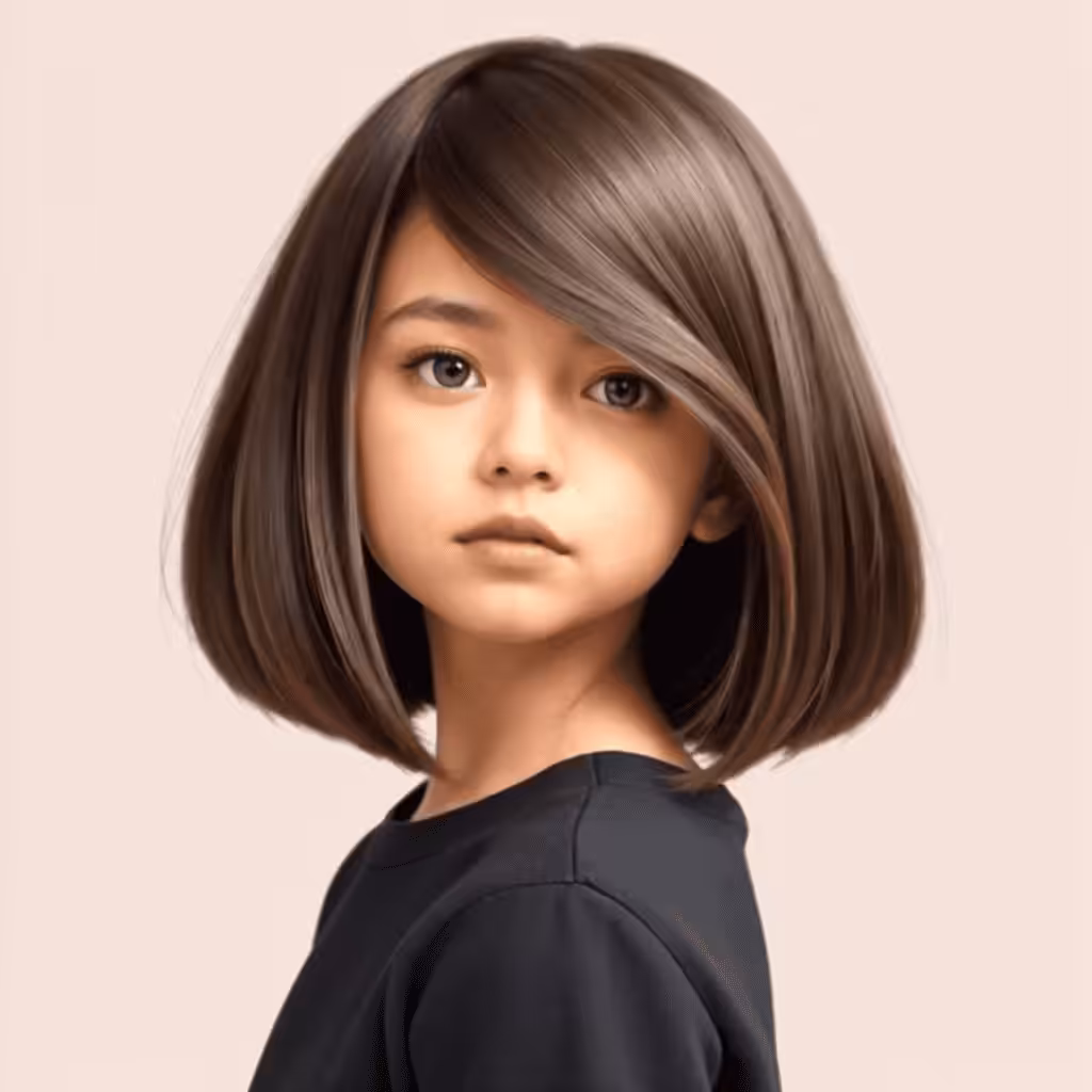 Asymmetrical Lob for Girls Cute girls' haircuts