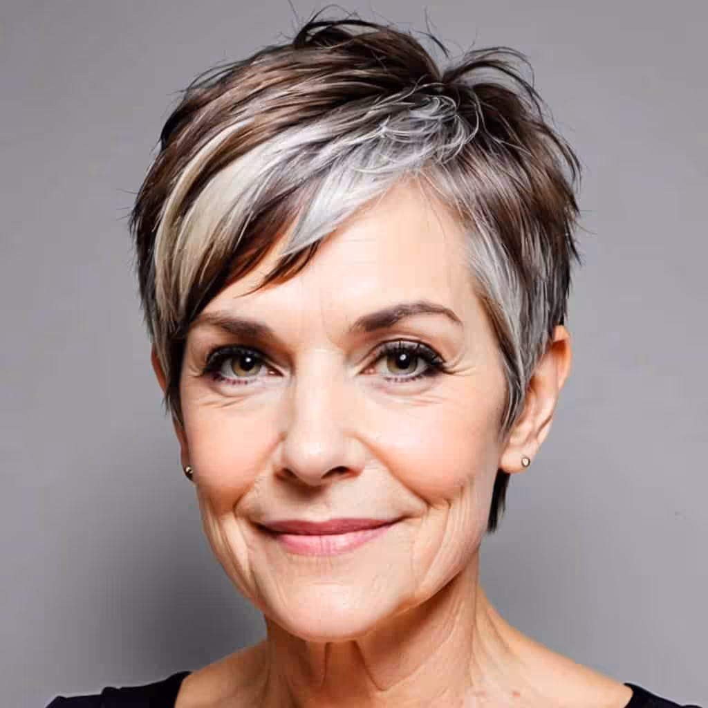 Asymmetrical Pixie Cut Hairstyles and Haircuts for Women Over 60