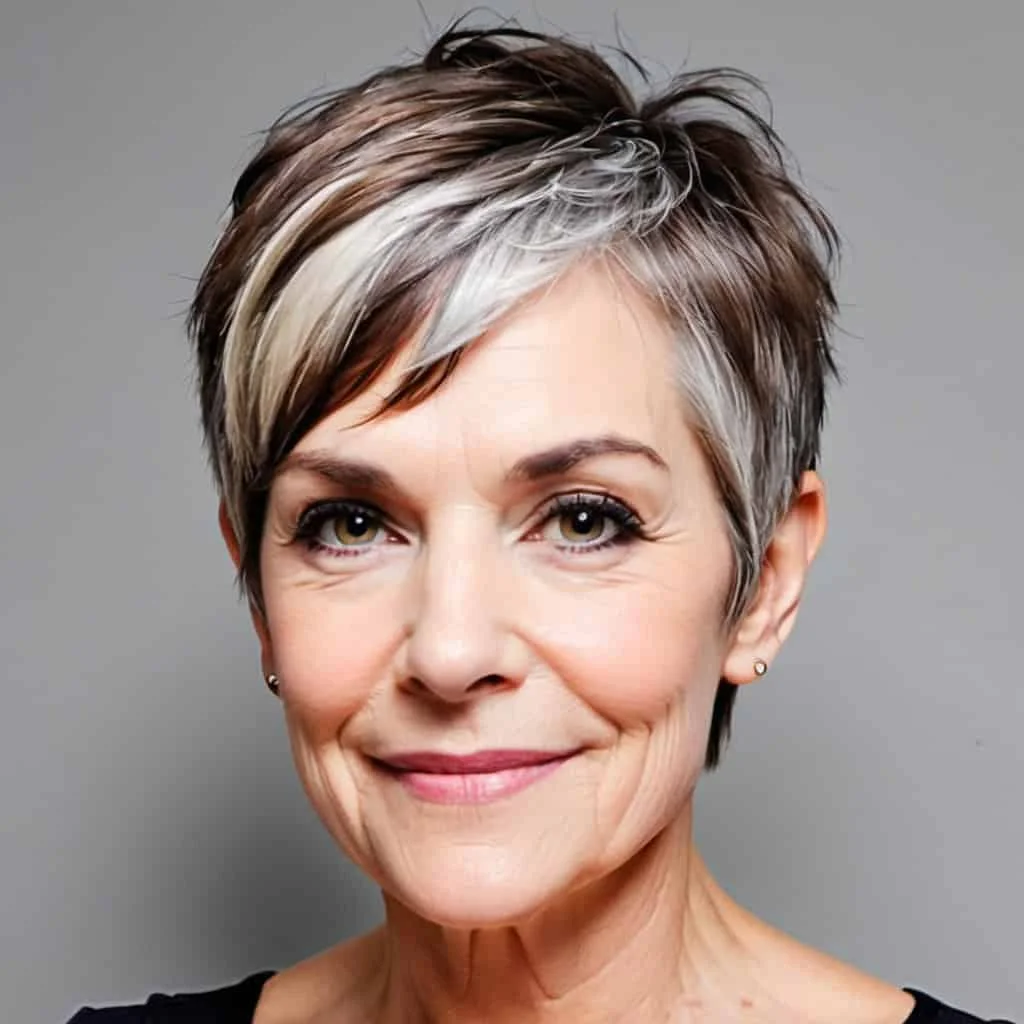 Asymmetrical Pixie Cut Hairstyles and Haircuts for Women Over 60