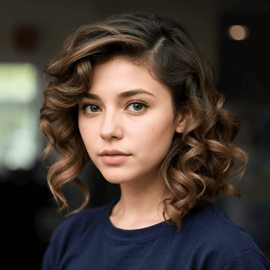 Asymmetrical Side-Swept Curls Asymmetric Haircuts and Hairstyles for Girls