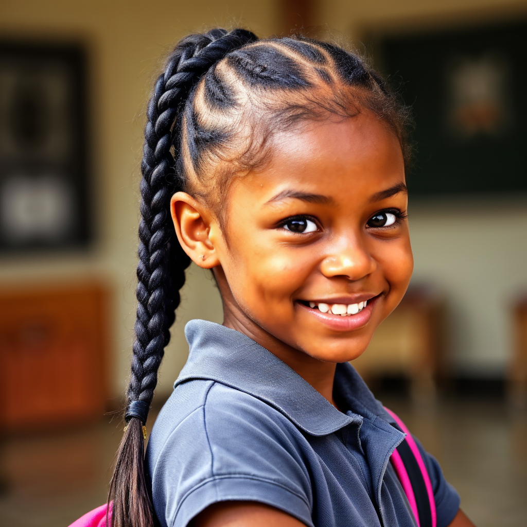 Back to School Braided Ponytail braids for kids