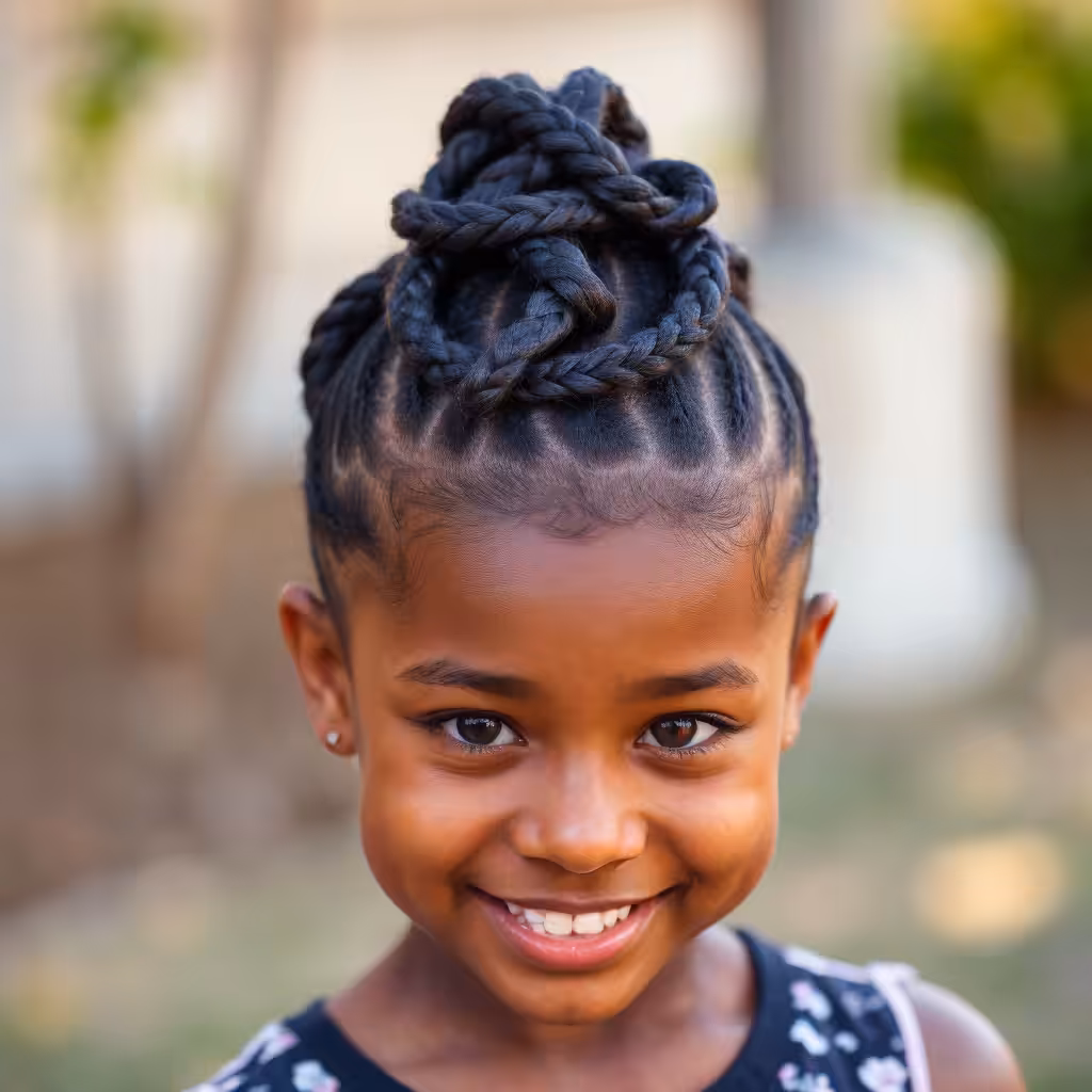 Black Criss-Cross Updo Hairstyles and Haircuts for Black Kids