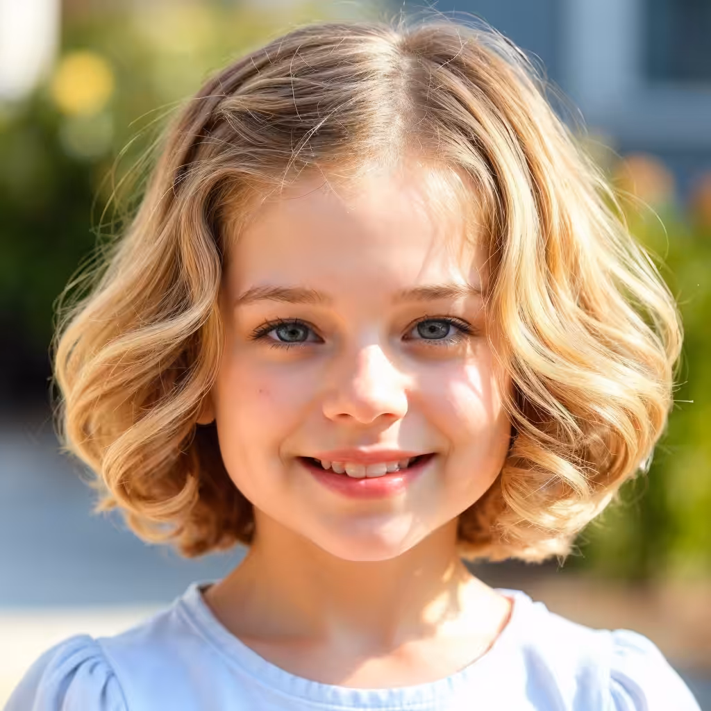 Bob With A Medium Length for Wavy Hair Hairstyles for Little Girls