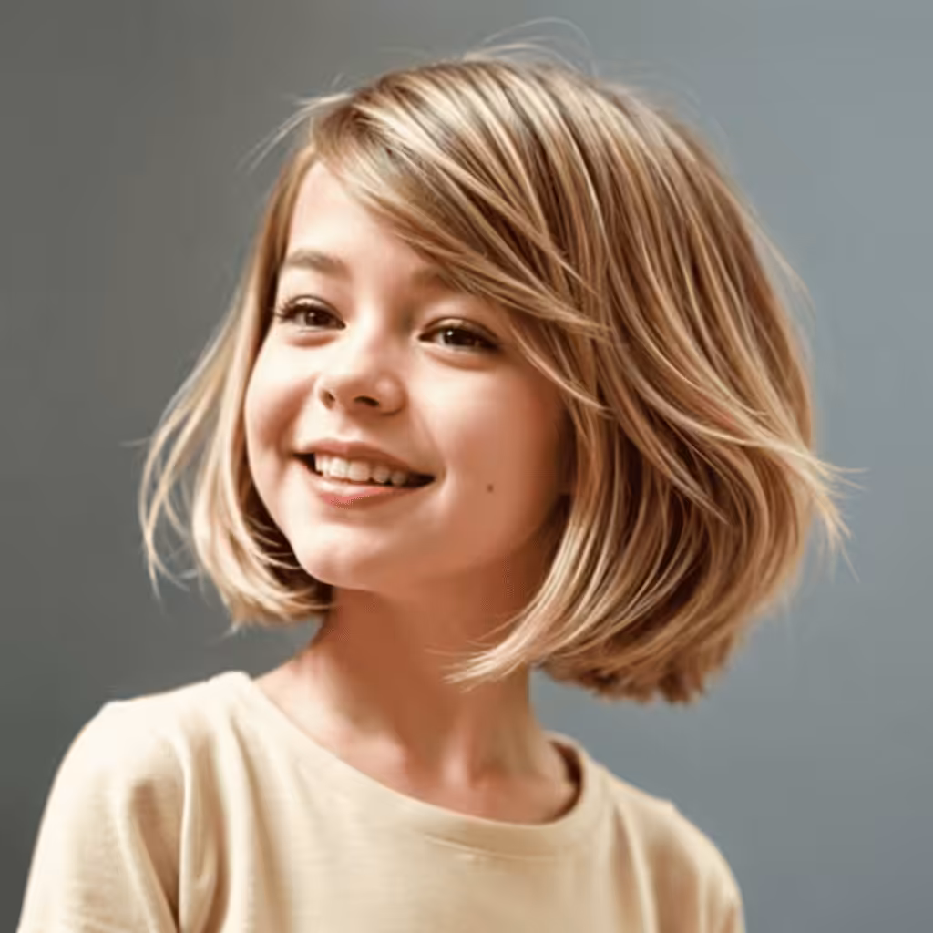 Bob with Feathered Layers for Girls Short Hairstyles and Haircuts for Girls