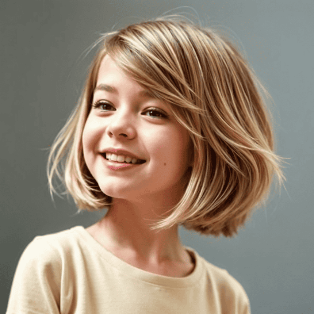 Bob with Feathered Layers for Girls Short Hairstyles and Haircuts for Girls