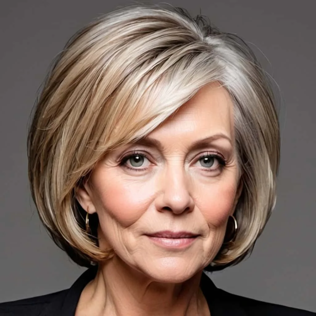 Bob with Side Part Bob hairstyles for women over 50