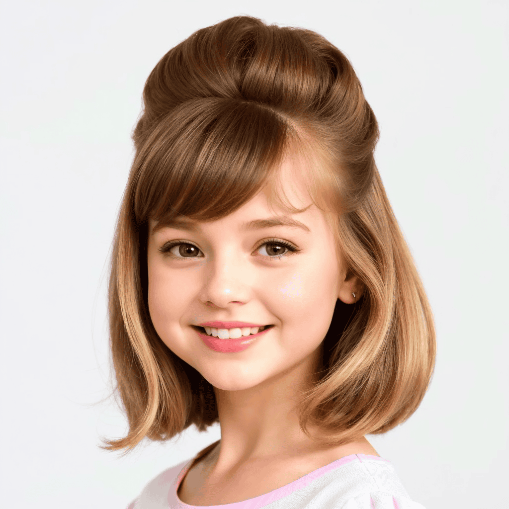 Bouffant Medium Hairstyle for Girls Short Hairstyles and Haircuts for Girls