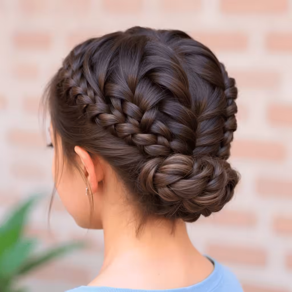 Braided Low Knot School hairstyles