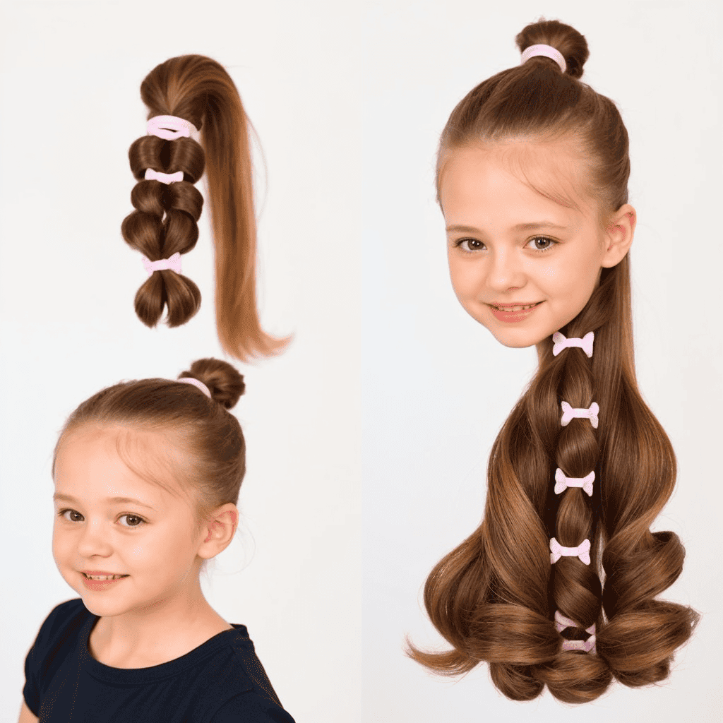 Bubble Ponytail For Kids Back to School Hairstyles
