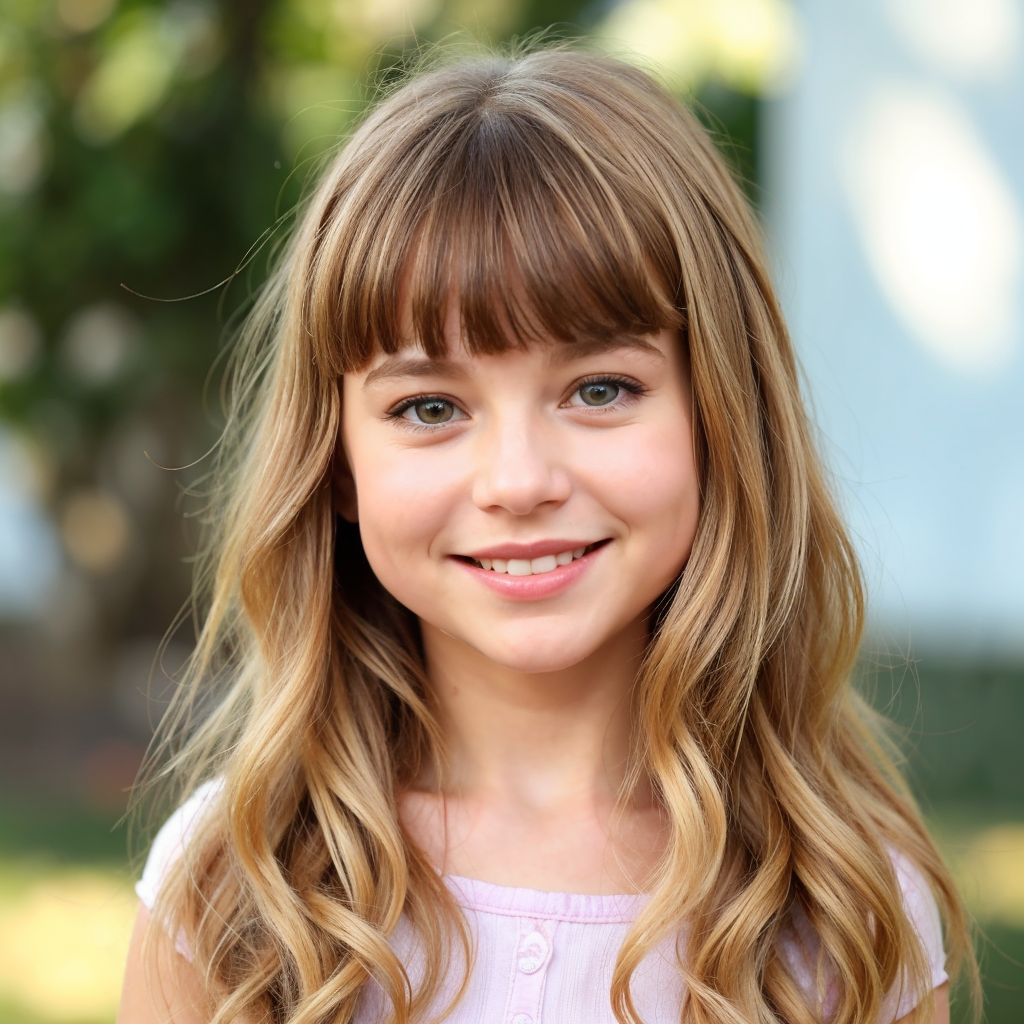 Choppy Bangs in Medium to Long Hair Hairstyles for Little Girls