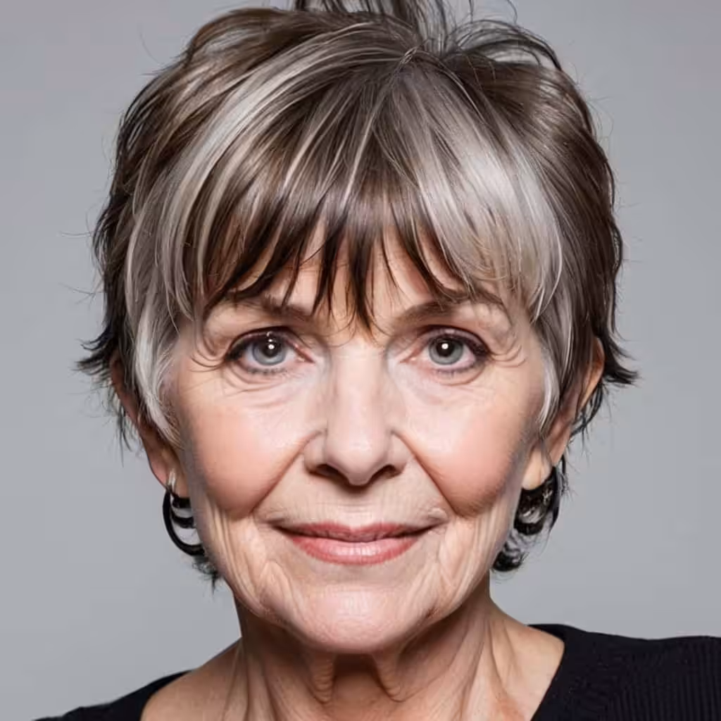 Choppy Bangs Hairstyles for women over 70