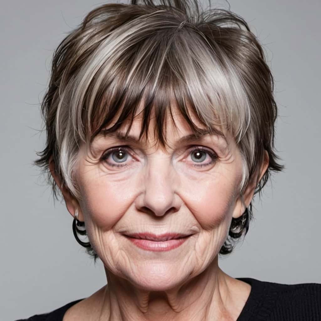 Choppy Bangs Hairstyles for women over 70