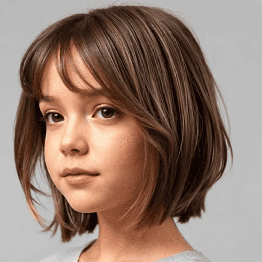 Choppy Bob with Middle-Part Bangs Cute girls' haircuts