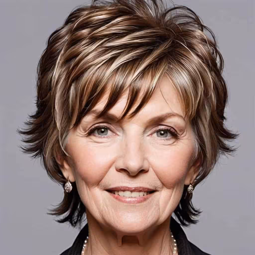 Choppy Lixie Shag Hairstyles and Haircuts for Women Over 60