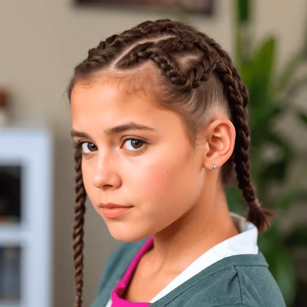 Cross Over Braids School hairstyles