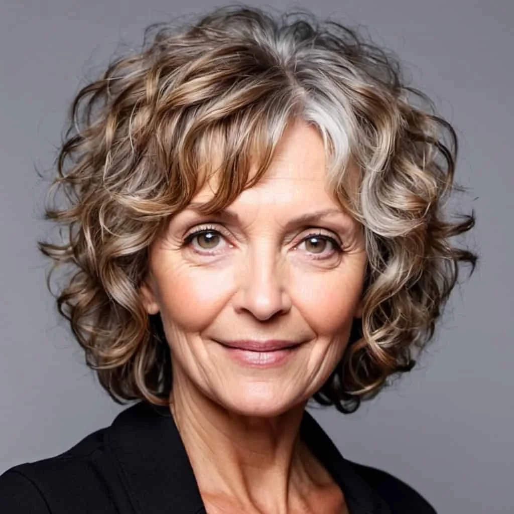 Curly Tousled Bob Bob hairstyles for women over 50