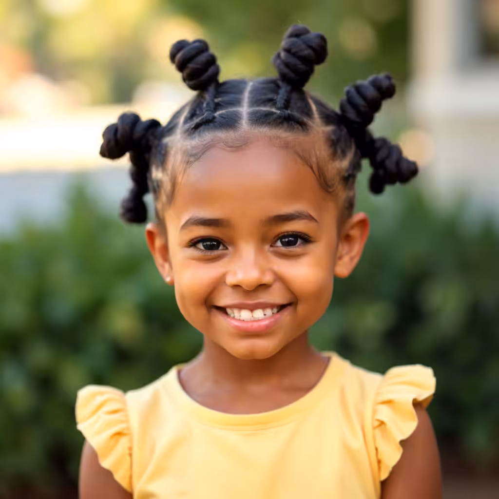 Cute Bantu Knots Hairstyles for Little Girls