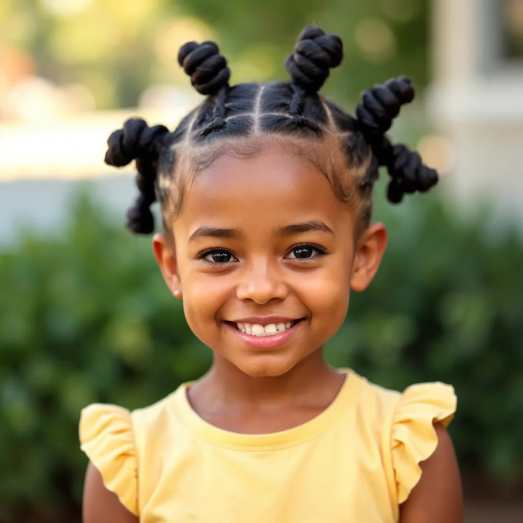 Cute Bantu Knots Hairstyles for Little Girls